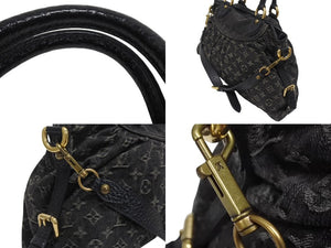 極美品 LOUIS VUITTON ルイヴィトン ネオカヴィMM ハンドバッグ M95351 モノグラム デニム レザー 2WAY ゴールド金具 中古 4b005428