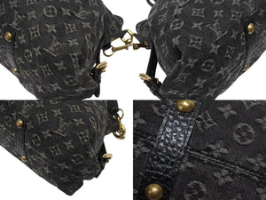 極美品 LOUIS VUITTON ルイヴィトン ネオカヴィMM ハンドバッグ M95351 モノグラム デニム レザー 2WAY ゴールド金具 中古 4b005428