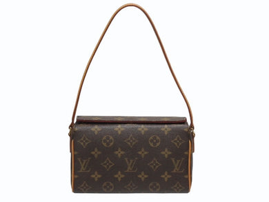 極美品 LOUIS VUITTON ルイヴィトン ハンドバッグ レシタル モノグラムキャンバス M51900 ゴールド金具 ブラウン 中古 4b005429