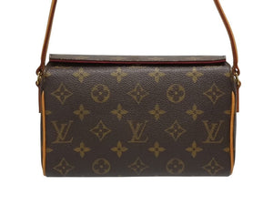極美品 LOUIS VUITTON ルイヴィトン ハンドバッグ レシタル モノグラムキャンバス M51900 ゴールド金具 ブラウン 中古 4b005429