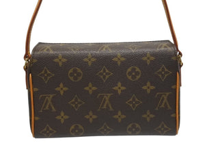 極美品 LOUIS VUITTON ルイヴィトン ハンドバッグ レシタル モノグラムキャンバス M51900 ゴールド金具 ブラウン 中古 4b005429