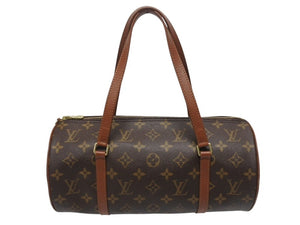 極美品 LOUIS VUITTON ルイヴィトン パピヨン30 ハンドバッグ M51385 筒型 モノグラムキャンバス ブラウン 中古 4b005431