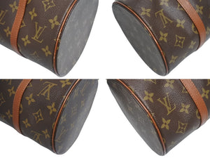 極美品 LOUIS VUITTON ルイヴィトン パピヨン30 ハンドバッグ M51385 筒型 モノグラムキャンバス ブラウン 中古 4b005431