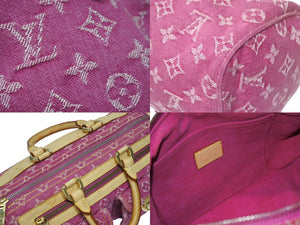 極美品 LOUIS VUITTON ルイヴィトン ネオスピーディ ハンドバッグ M95214 モノグラムデニム ゴールド金具 ピンク 中古 4b005432