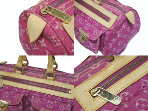 極美品 LOUIS VUITTON ルイヴィトン ネオスピーディ ハンドバッグ M95214 モノグラムデニム ゴールド金具 ピンク 中古 4b005432