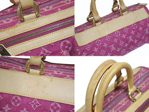 極美品 LOUIS VUITTON ルイヴィトン ネオスピーディ ハンドバッグ M95214 モノグラムデニム ゴールド金具 ピンク 中古 4b005432