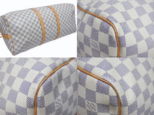 Load image into Gallery viewer, LOUIS VUITTON ルイヴィトン ダミエ アズール キーポル55 ボストンバッグ N41429 PVC ヌメ革 ホワイト ブラウン 美品 中古 4b005433