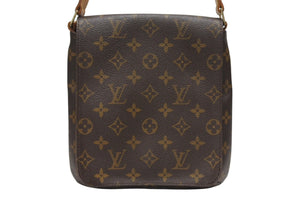 LOUIS VUITTON ルイヴィトン モノグラム ミュゼットサルサ ショルダーバッグ M51258 ブラウン PVC ヌメ革 ゴールド金具 美品 中古 4b005434