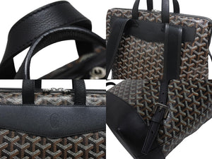 新品未使用 GOYARD ゴヤール シザルパン バックパック ブラック リュック カーフスキン CISALPMMLTY01CL01P シルバー金具 中古 4b005437