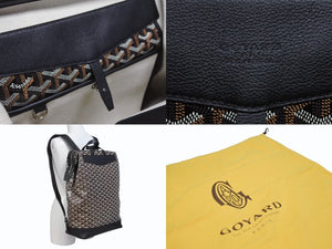 新品未使用 GOYARD ゴヤール シザルパン バックパック ブラック リュック カーフスキン CISALPMMLTY01CL01P シルバー金具 中古 4b005437