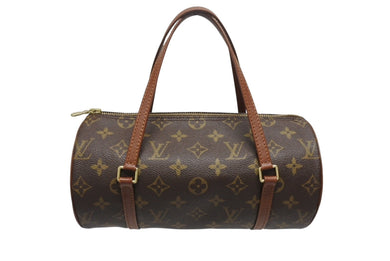 LOUIS VUITTON ルイヴィトン パピヨン26 ハンドバッグ M51386 モノグラム PVC レザー ブラウン ゴールド金具 美品 中古 4b005440