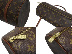 LOUIS VUITTON ルイヴィトン パピヨン26 ハンドバッグ M51386 モノグラム PVC レザー ブラウン ゴールド金具 美品 中古 4b005440