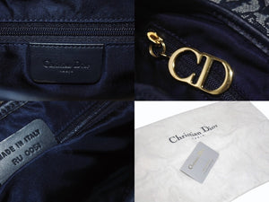 Christian Dior クリスチャンディオール サドルバッグ ワンショルダーバッグ RU 0051 ネイビー トロッター ガリアーノ期 美品 中古 4b005446