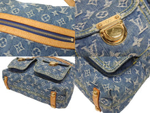 Load image into Gallery viewer, LOUIS VUITTON ルイヴィトン バギーGM ショルダーバッグ M95048 モノグラムデニム ブルー ゴールド金具 美品 中古 4b005448