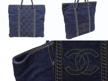 Load image into Gallery viewer, [USED/中古]CHANEL シャネル トートバッグ ネイビー デニム シルバー金具 Aランク 中古 4b005451
