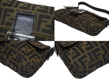 Load image into Gallery viewer, FENDI フェンディ ハンドバッグ ズッカ柄 マンマバケット ブラウン キャンバス レザー 26424 シルバー金具 美品 中古 4b005452