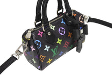Load image into Gallery viewer, 新品同様 LOUIS VUITTON ルイヴィトン ナノスピーディ 村上隆 マルチカラー ブラック 2WAYバッグ M13406 PVC レザー 中古 4b005454