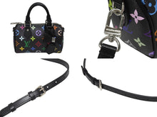 Load image into Gallery viewer, 新品同様 LOUIS VUITTON ルイヴィトン ナノスピーディ 村上隆 マルチカラー ブラック 2WAYバッグ M13406 PVC レザー 中古 4b005454
