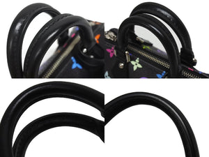 新品同様 LOUIS VUITTON ルイヴィトン ナノスピーディ 村上隆 マルチカラー ブラック 2WAYバッグ M13406 PVC レザー 中古 4b005454