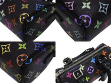 Load image into Gallery viewer, 新品同様 LOUIS VUITTON ルイヴィトン ナノスピーディ 村上隆 マルチカラー ブラック 2WAYバッグ M13406 PVC レザー 中古 4b005454