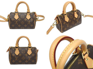 新品同様 LOUIS VUITTON ルイヴィトン ナノスピーディ ハンドバッグ 2WAYバッグ M81085 モノグラム 中古 4b005455