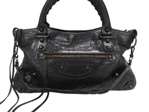 BALENCIAGA バレンシアガ ザ ファースト 2WAYバッグ ハンドバッグ ショルダーバッグ 103208・213048 ブラック 美品 中古 4b005456