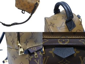 極美品 LOUIS VUITTON ルイヴィトン LV パームスプリングス ミニ モノグラム リバース バックパック M42411 ブラウン 中古 4b005457