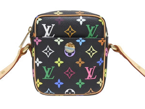 新品同様 LOUIS VUITTON ルイヴィトン モノグラムマルチカラー リフト ショルダーバッグ ブラック M40056 村上隆 中古 4b005458