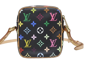 新品同様 LOUIS VUITTON ルイヴィトン モノグラムマルチカラー リフト ショルダーバッグ ブラック M40056 村上隆 中古 4b005458