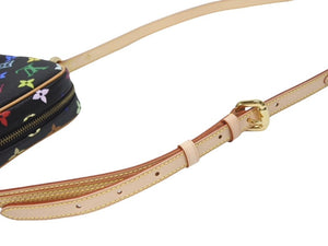 新品同様 LOUIS VUITTON ルイヴィトン モノグラムマルチカラー リフト ショルダーバッグ ブラック M40056 村上隆 中古 4b005458