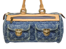Load image into Gallery viewer, LOUIS VUITTON ルイヴィトン ネオスピーディ ハンドバッグ M95019 モノグラム デニム インディゴブルー ゴールド金具 美品 中古 4b005459