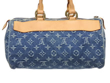 Load image into Gallery viewer, LOUIS VUITTON ルイヴィトン ネオスピーディ ハンドバッグ M95019 モノグラム デニム インディゴブルー ゴールド金具 美品 中古 4b005459