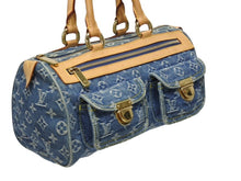 Load image into Gallery viewer, LOUIS VUITTON ルイヴィトン ネオスピーディ ハンドバッグ M95019 モノグラム デニム インディゴブルー ゴールド金具 美品 中古 4b005459