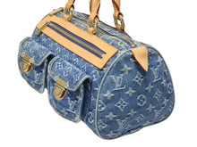 Load image into Gallery viewer, LOUIS VUITTON ルイヴィトン ネオスピーディ ハンドバッグ M95019 モノグラム デニム インディゴブルー ゴールド金具 美品 中古 4b005459