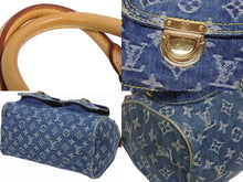 Load image into Gallery viewer, LOUIS VUITTON ルイヴィトン ネオスピーディ ハンドバッグ M95019 モノグラム デニム インディゴブルー ゴールド金具 美品 中古 4b005459