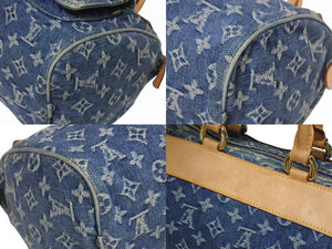 LOUIS VUITTON ルイヴィトン ネオスピーディ ハンドバッグ M95019 モノグラム デニム インディゴブルー ゴールド金具 美品 中古 4b005459