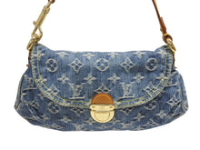 Load image into Gallery viewer, LOUIS VUITTON ルイヴィトン ミニプリーティ ワンショルダーバッグ M95050 モノグラム デニム レザー ゴールド金具 美品 中古 4b005461