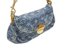 Load image into Gallery viewer, LOUIS VUITTON ルイヴィトン ミニプリーティ ワンショルダーバッグ M95050 モノグラム デニム レザー ゴールド金具 美品 中古 4b005461
