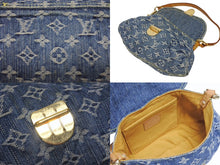 Load image into Gallery viewer, LOUIS VUITTON ルイヴィトン ミニプリーティ ワンショルダーバッグ M95050 モノグラム デニム レザー ゴールド金具 美品 中古 4b005461