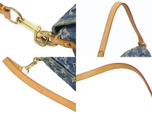 Load image into Gallery viewer, 極美品 LOUIS VUITTON ルイヴィトン ミニプリーティ ハンドバッグ M95050 モノグラムデニム レザー ブルー 中古 4b005462
