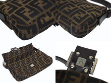 Load image into Gallery viewer, 極美品 FENDI フェンディ ハンドバッグ ズッカ柄 マンマバケット ブラウン キャンバス レザー 25124 シルバー金具 中古 4b005465