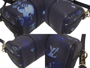 極美品 LOUIS VUITTON ルイヴィトン ウォーターカラー モノグラム ブルー キーポルXS M57844 中古 4b005467