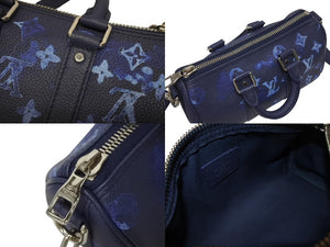 極美品 LOUIS VUITTON ルイヴィトン ウォーターカラー モノグラム ブルー キーポルXS M57844 中古 4b005467