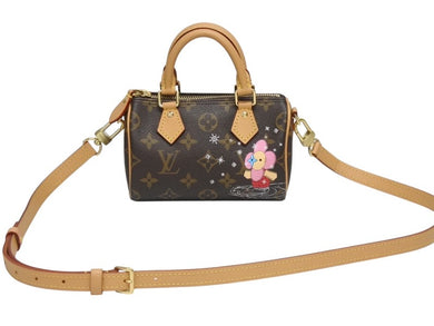 新品同様 LOUIS VUITTON ルイヴィトン 2WAY ショルダーバッグ ヴィヴィエンヌ ナノ スピーディ モノグラム M82624 ブラウン 中古 4b005468