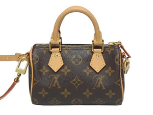 新品同様 LOUIS VUITTON ルイヴィトン 2WAY ショルダーバッグ ヴィヴィエンヌ ナノ スピーディ モノグラム M82624 ブラウン 中古 4b005468