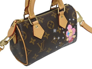 新品同様 LOUIS VUITTON ルイヴィトン 2WAY ショルダーバッグ ヴィヴィエンヌ ナノ スピーディ モノグラム M82624 ブラウン 中古 4b005468