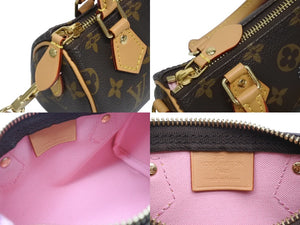新品同様 LOUIS VUITTON ルイヴィトン 2WAY ショルダーバッグ ヴィヴィエンヌ ナノ スピーディ モノグラム M82624 ブラウン 中古 4b005468