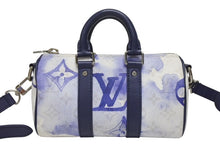 Load image into Gallery viewer, 極美品 LOUIS VUITTON ルイヴィトン キーポルXS 2WAY ショルダーバッグ モノグラムウォーターカラー ネイビー ホワイト M45761 中古 4b005469