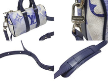 Load image into Gallery viewer, 極美品 LOUIS VUITTON ルイヴィトン キーポルXS 2WAY ショルダーバッグ モノグラムウォーターカラー ネイビー ホワイト M45761 中古 4b005469