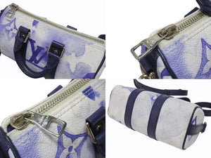極美品 LOUIS VUITTON ルイヴィトン キーポルXS 2WAY ショルダーバッグ モノグラムウォーターカラー ネイビー ホワイト M45761 中古 4b005469